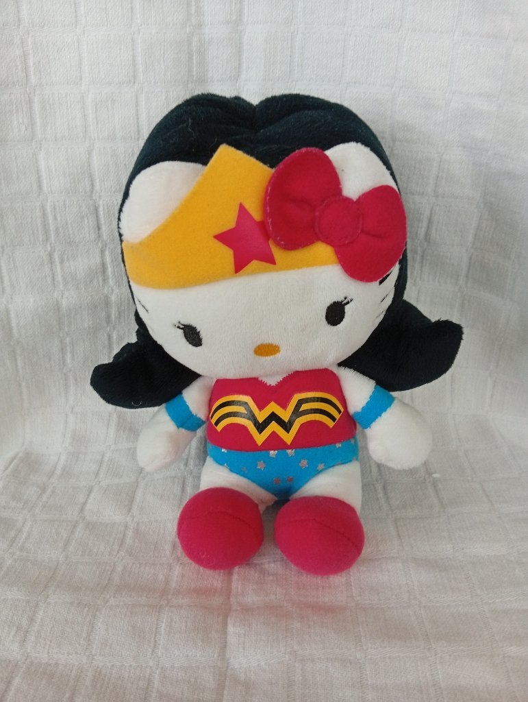 Hello Kitty Wonderwoman knuffel, Overige typen, Ophalen of Verzenden, Hello Kitty, Met label