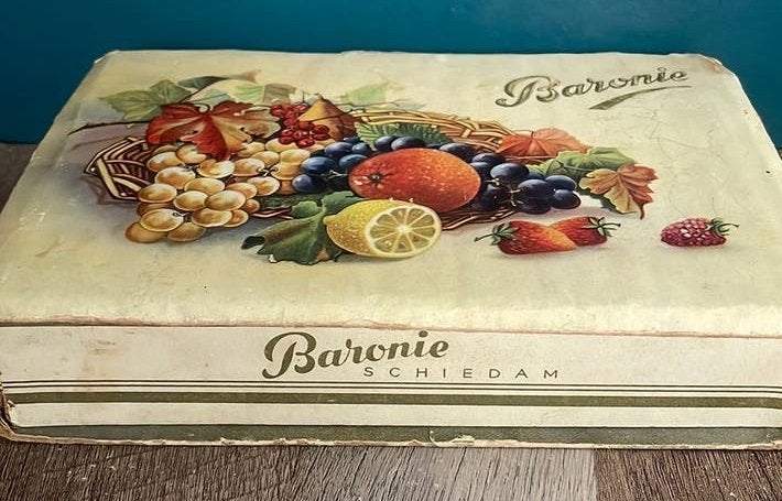 Vintage Baronie fruit bonbondoos jaren ‘60, Verzamelen, Ophalen of Verzenden, Gebruikt