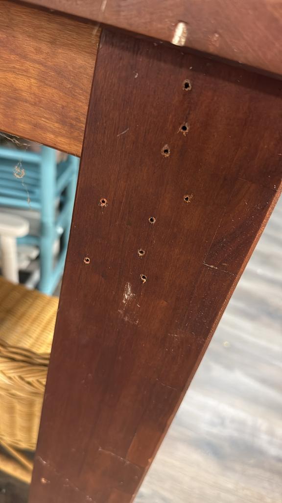 Kersenhouten tafel met wieltjes (verwijderbaar), Huis en Inrichting, Tafels | Eettafels, Ophalen, Gebruikt, 50 tot 100 cm, 150 tot 200 cm