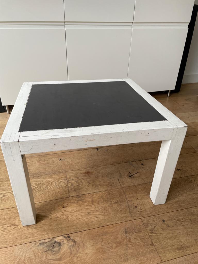 Robuust salon tafeltje, Huis en Inrichting, Tafels | Salontafels, Ophalen, Gebruikt, 50 tot 100 cm, Vierkant