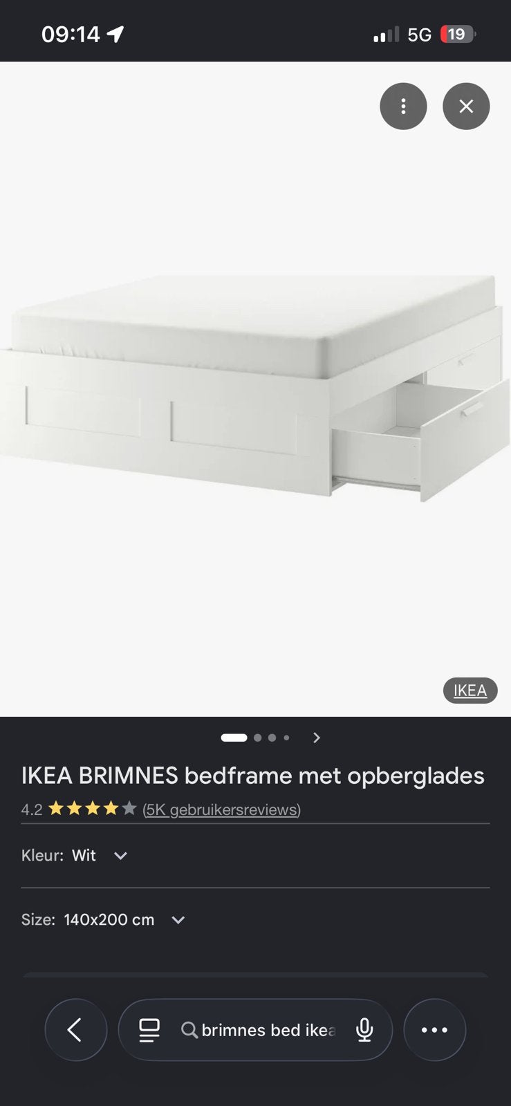 brimnes bed gratis af halen, Ophalen, Gebruikt, Wit, Tweepersoons