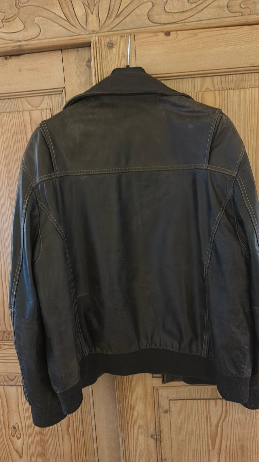 Leren vliegeniers jack, Kleding | Heren, Ophalen of Verzenden, Gedragen, Maat 56/58 (XL), Bruin