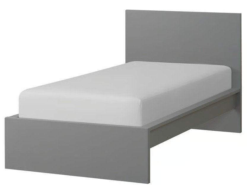 ikea malm eenpersoons bed grijs, Ophalen, 90 cm, Eenpersoons, Zo goed als nieuw