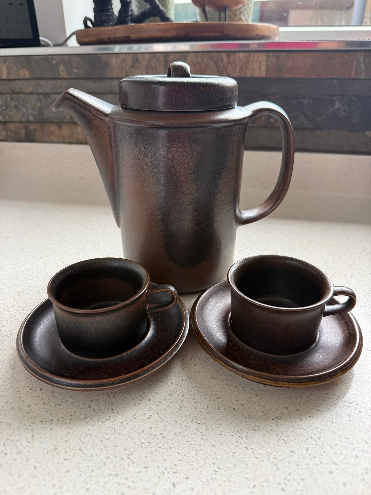 Arabia Ruska Ulla Procope Koffiepot met 2 Espressokopjes, Ophalen of Verzenden