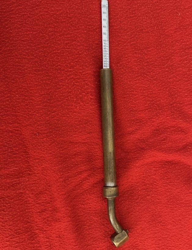 Vintage Schrader Service Bandenmeter Messing 0-160 PSI, Ophalen of Verzenden