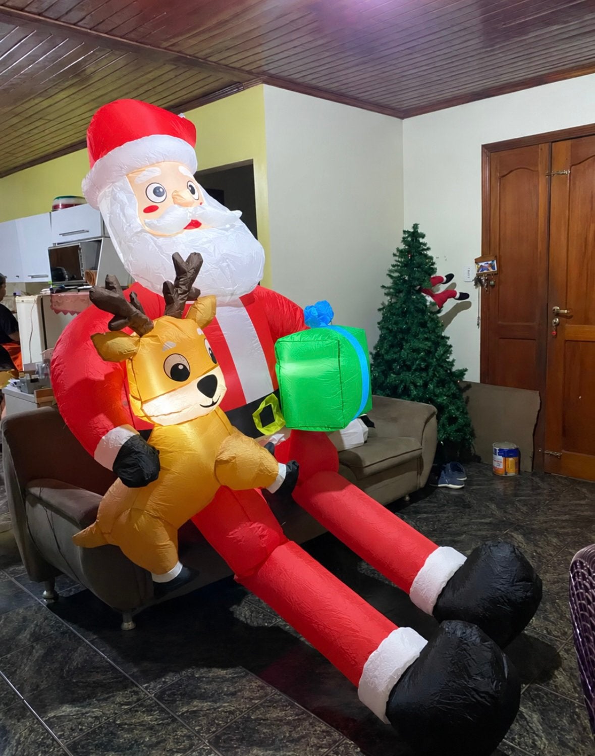 NIEUWE Opblaasbare Kerstman Rendier 290cm LED Tuindecoratie, Diversen, Verzenden, Nieuw