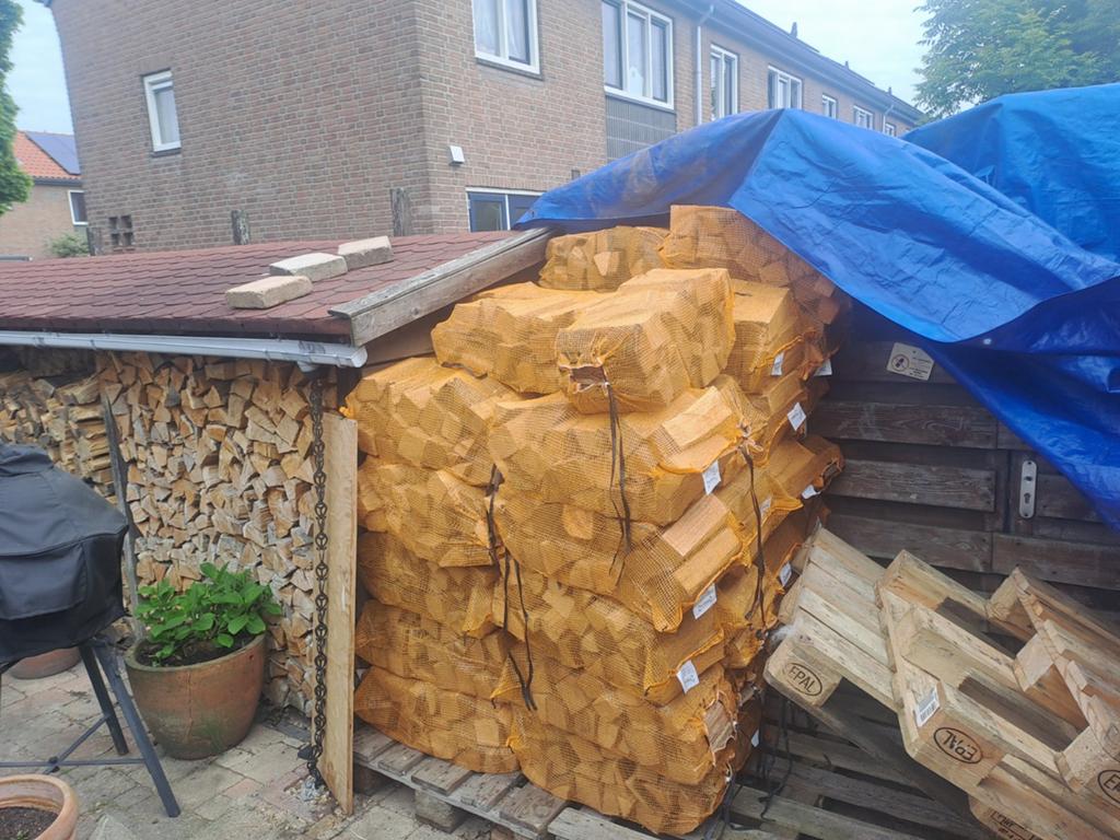 XL zakken oven gedroogd kwaliteit haardhout, Tuin en Terras, Haardhout, Minder dan 3 m³, Ophalen