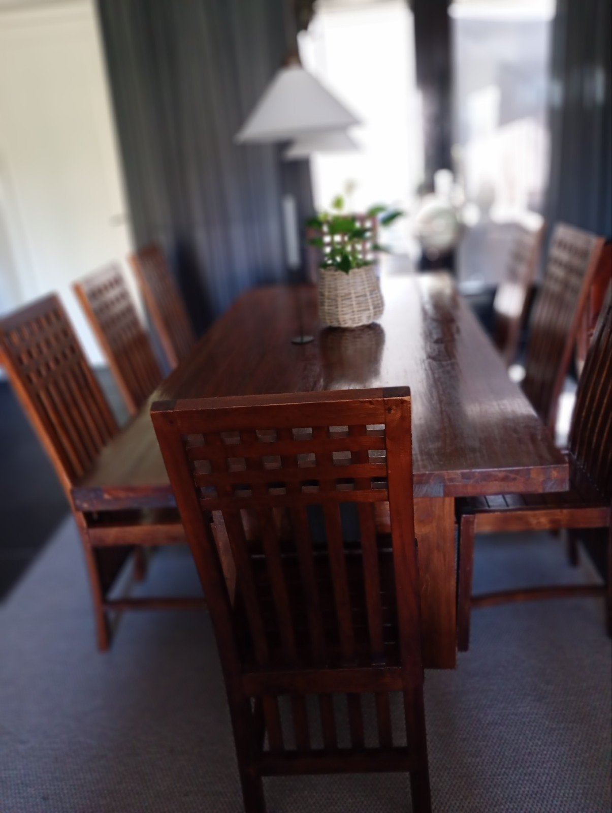 complete teak eethoek tafel met 10 stoelen, Huis en Inrichting, Complete eetkamers, Ophalen, Gebruikt