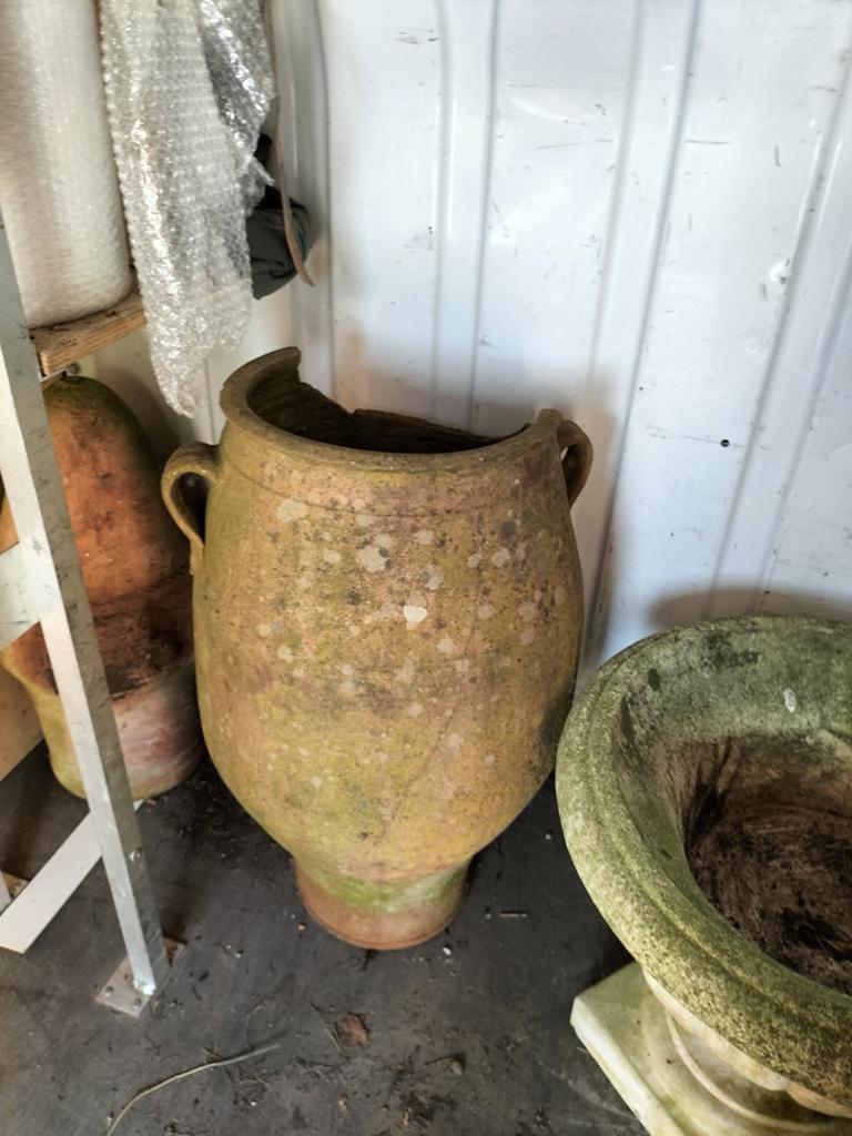 Grote antieke terracotta pot tuinvaas kruik met handvatten, Ophalen