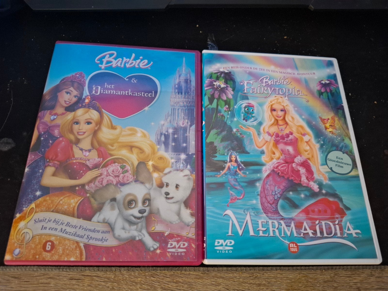 Barbie DVD's: Het Diamantkasteel & Fairytopia Mermaida, Cd's en Dvd's, Dvd's | Kinderen en Jeugd, Avontuur, Gebruikt, Ophalen of Verzenden
