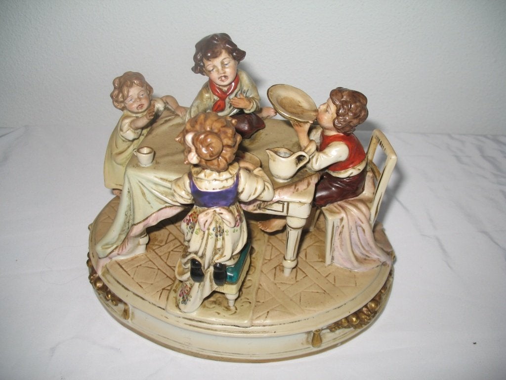 Porselein Scheibe Alsbach Kinder am Tisch In Perfecte Staat, Antiek en Kunst, Antiek | Porselein, Ophalen of Verzenden