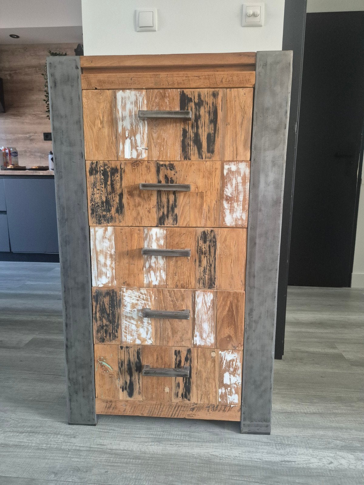 Mooie landelijke kast met 5 laden (70x120x45 cm), Huis en Inrichting, Kasten | Ladekasten, Gebruikt, 5 laden of meer, 100 tot 150 cm