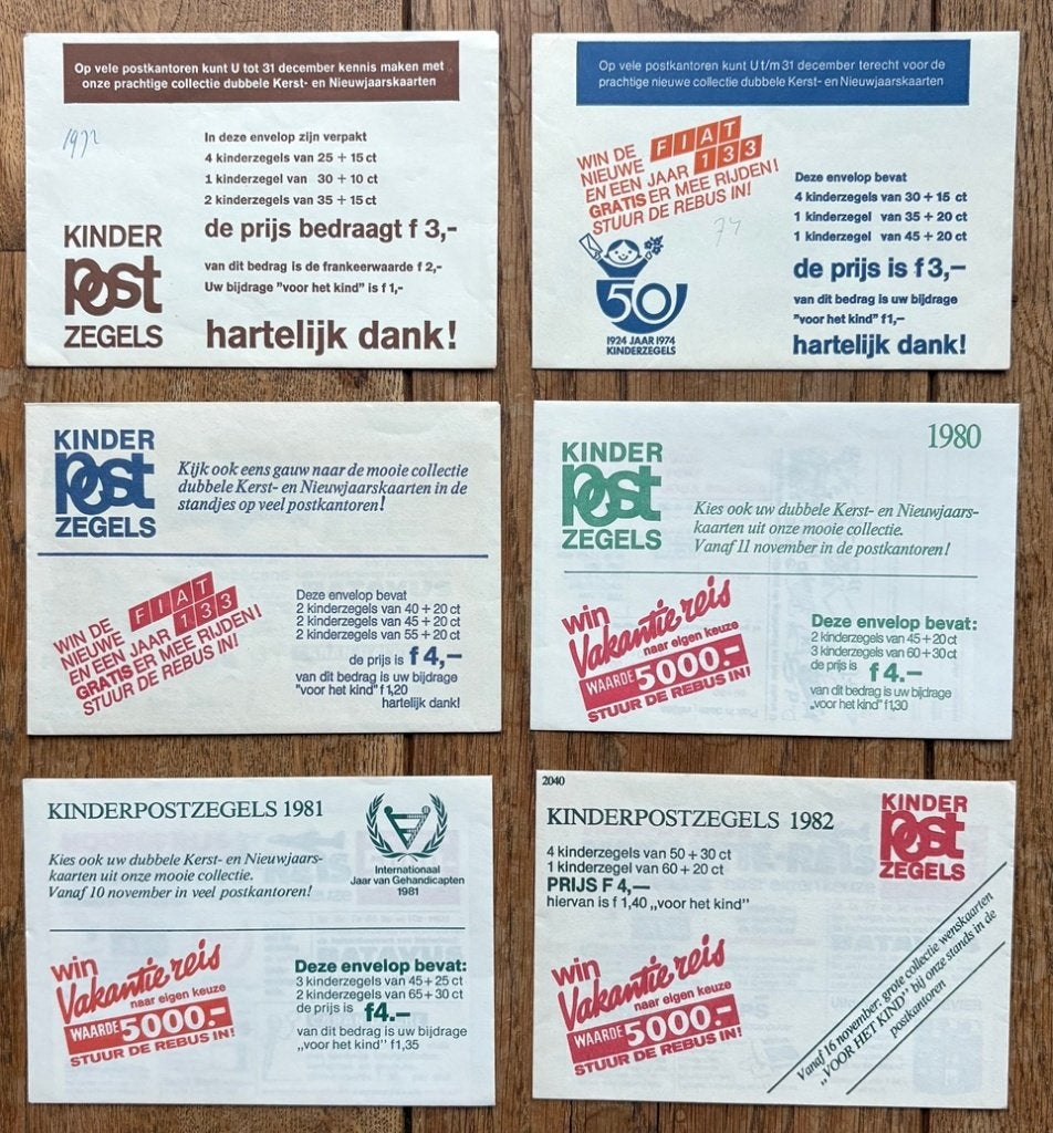 KINDERPOSTZEGELS AKTIE ENVELOPPEN 1972-2000 #   Bieden vanaf, Postzegels en Munten, Postzegels | Nederland, Verzenden, Na 1940