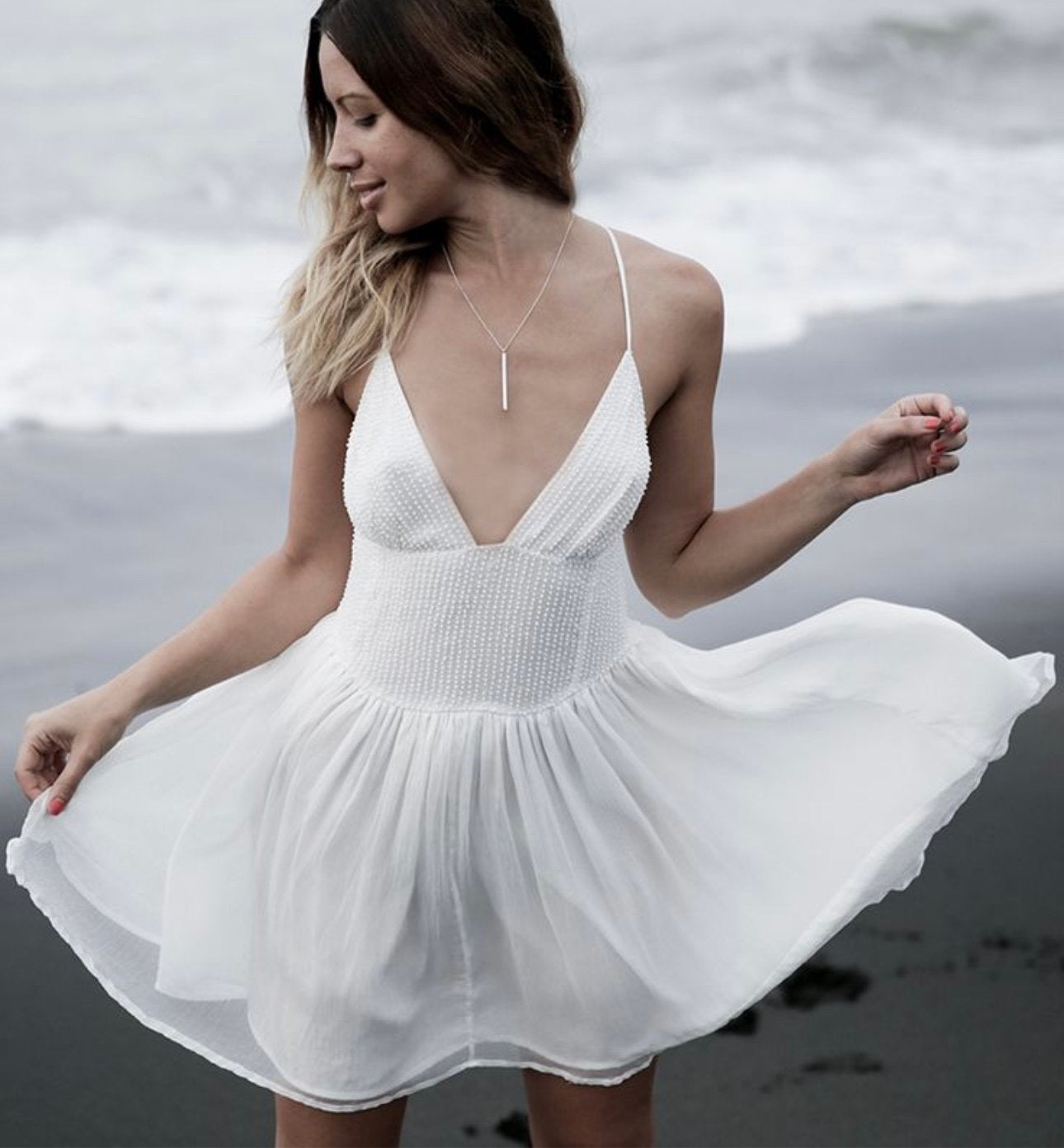 Magali Pascal 100% silk hand beaded mini dress, Magali Pascal, Wit, Ophalen of Verzenden, Zo goed als nieuw