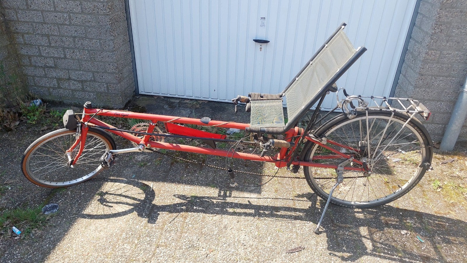 Ligfiets oldtimer fiets ( peer gijnt), Fietsen en Brommers, Fietsen | Ligfietsen, Gebruikt, Overige merken, Onderstuur, Velgrem