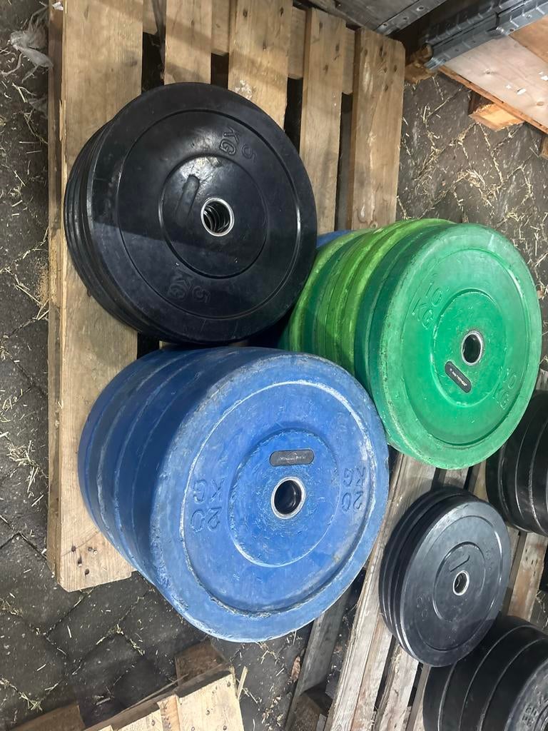 Gekleurde Bumperplates - 70 kg set, Ophalen, Halterschijven, Idk, Idk