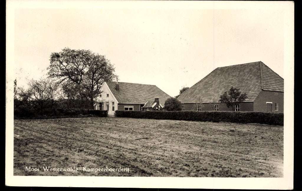 Westerwolde (Gr.), Kampeerboerderij, 1958, gelopen, Verzamelen, Verzenden, 1940 tot 1960, Gelopen, Groningen