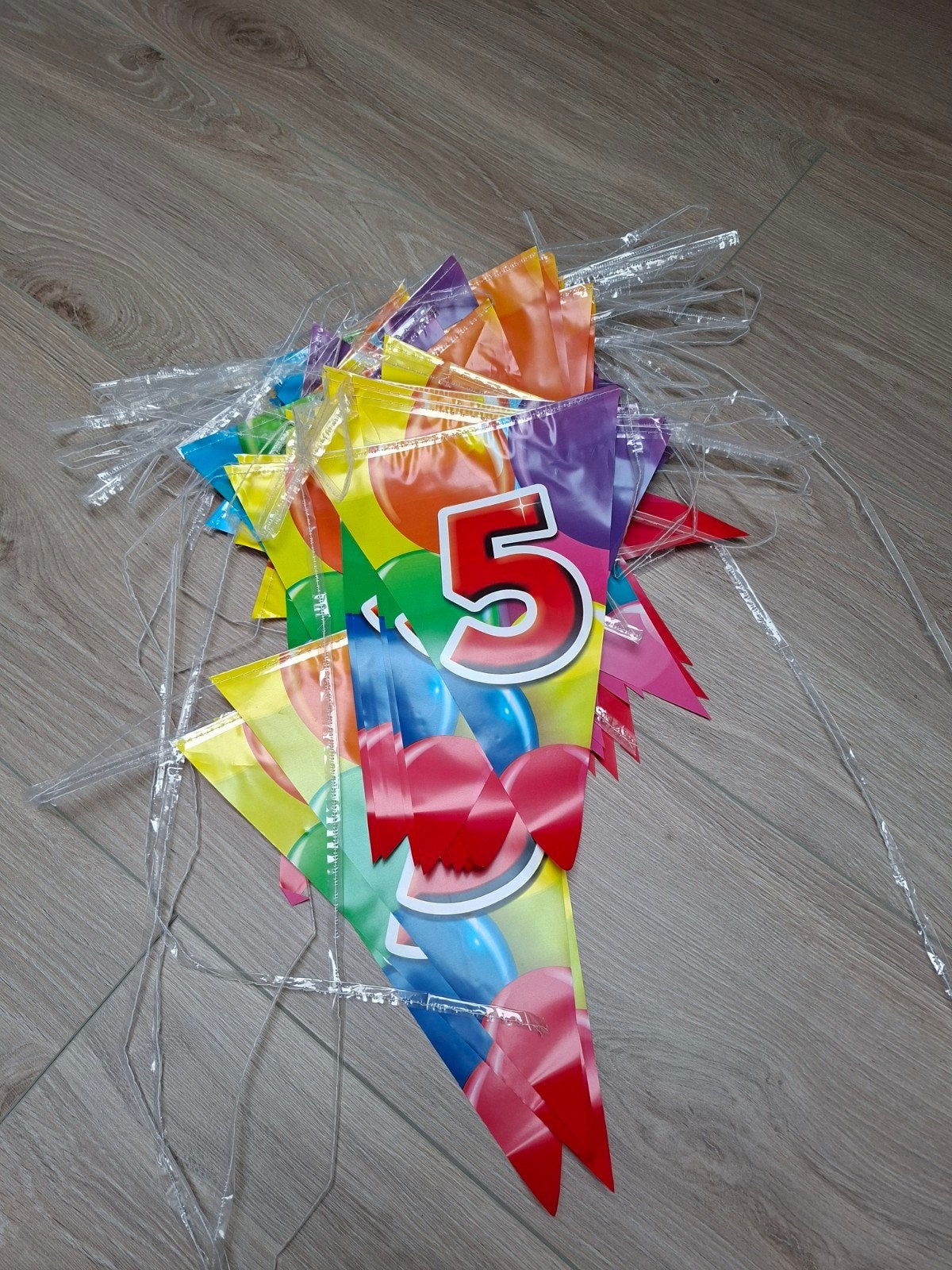 4x 10 meter vlaggenlijn slingers 5 jaar, Ophalen of Verzenden, Zo goed als nieuw, Versiering, Overige