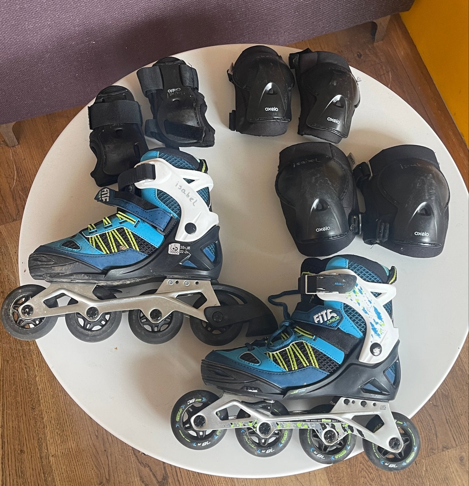 Verstelbare skeelers maat 34-38 met beschermers, Overige merken, Kinderen, Ophalen of Verzenden, Inline skates 4 wielen