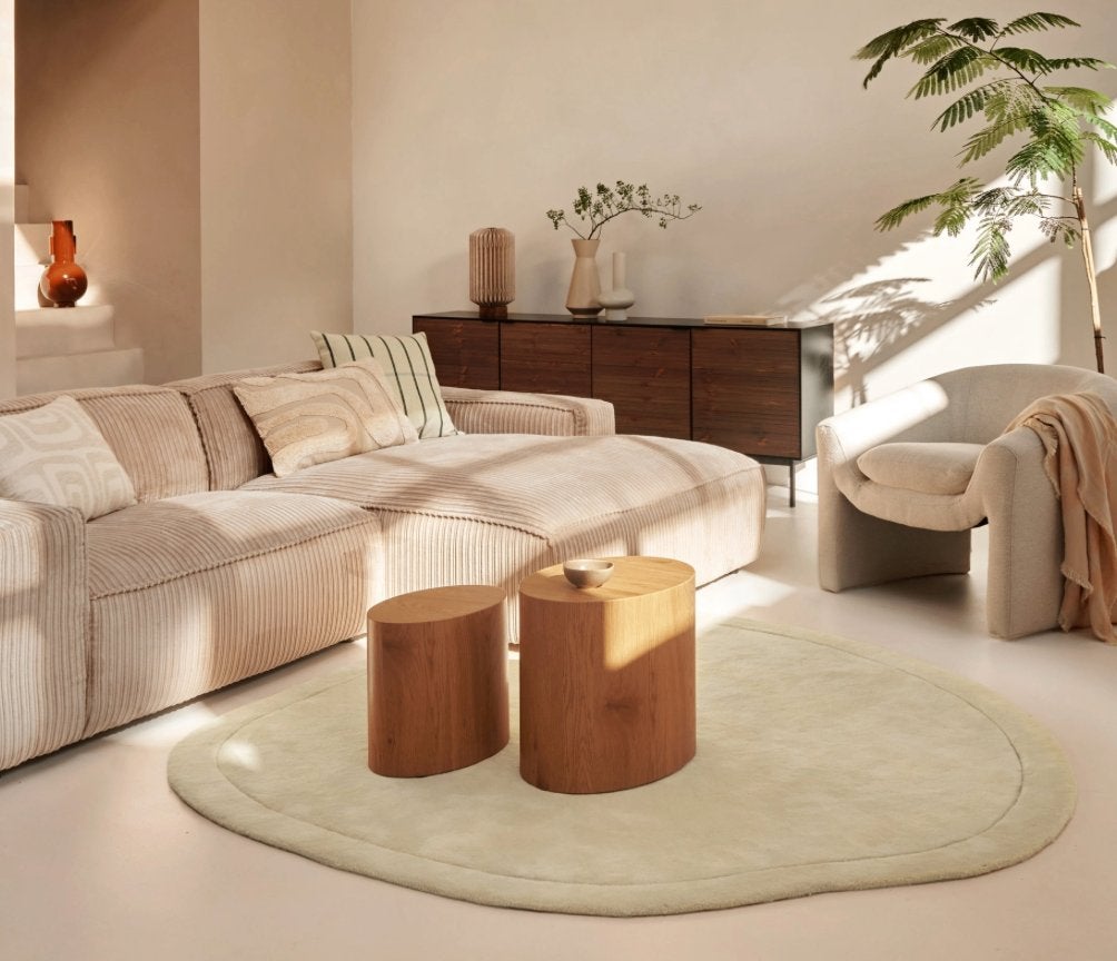 by fonQ Pebble Vloerkleed Ø 200 cm | Van €259, nu, Byfonq, Byfonq, Ophalen of Verzenden, 200 cm of meer