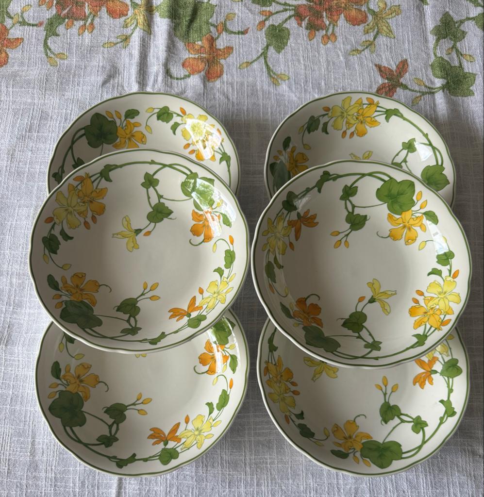 Villeroy & Boch Geranium - 6 diepe kommen van 12 cm, Huis en Inrichting, Keuken | Servies, Ophalen of Verzenden, Zo goed als nieuw