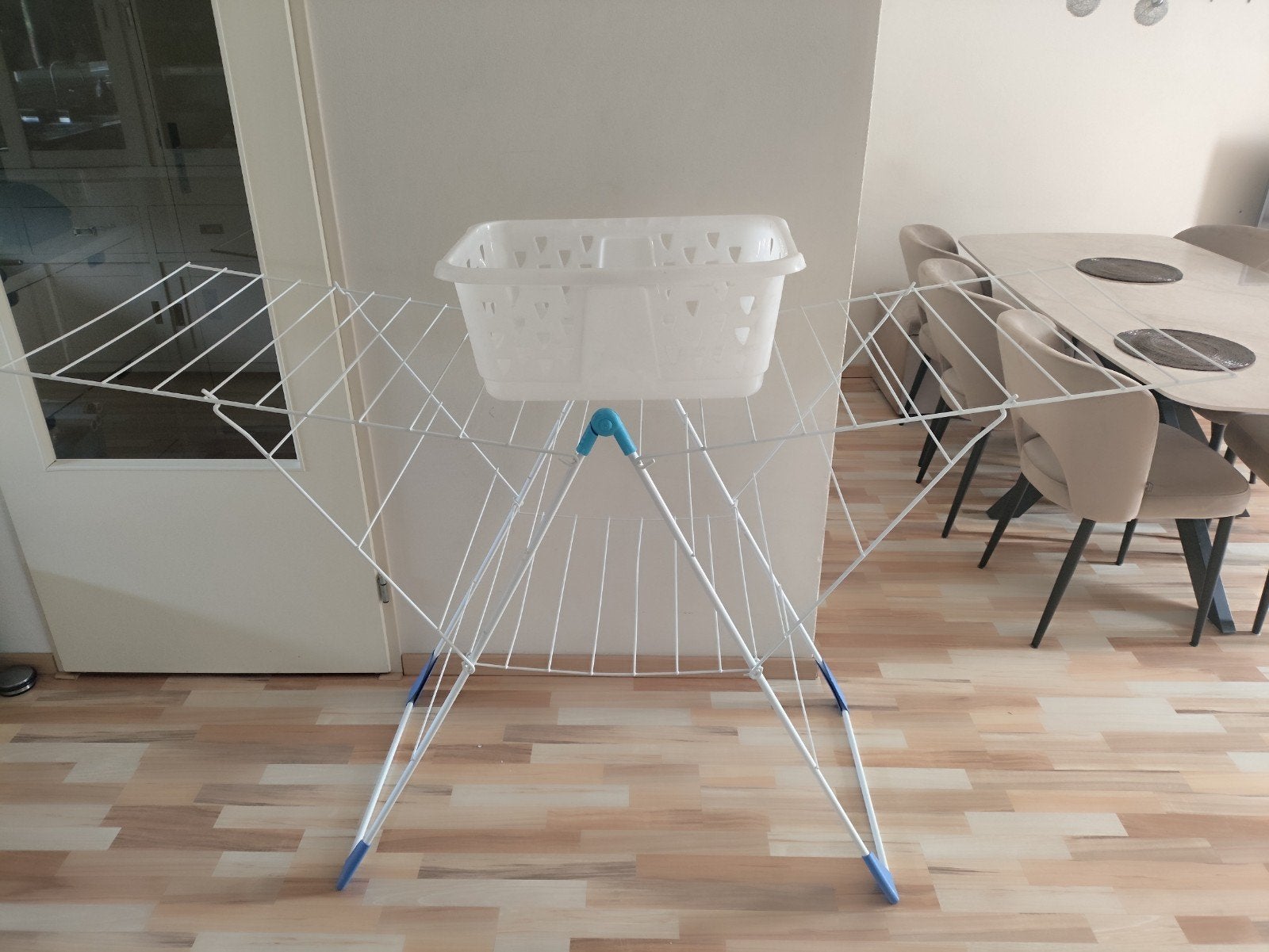 Epotherm staand wasrek 30 meter met wasmand – In goede staat, Ophalen, Wasrek