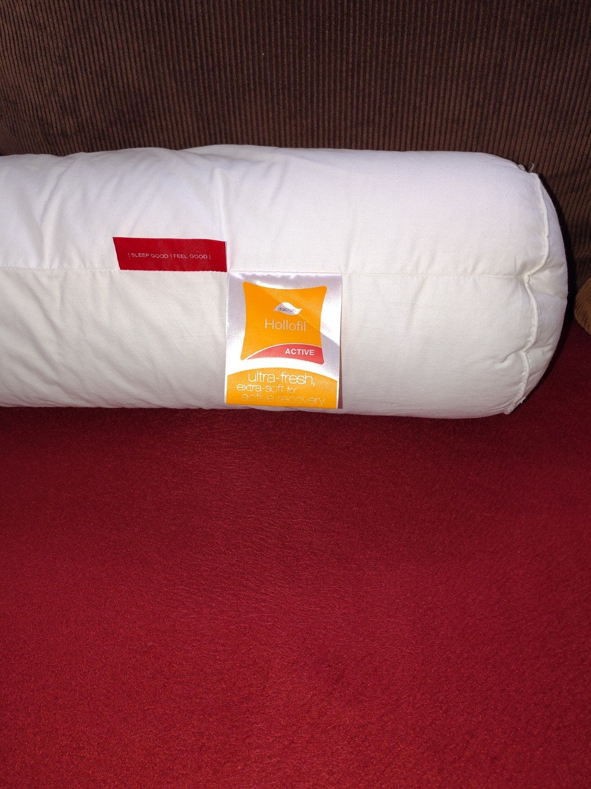 Wit rolkussen met rits - Hollofil Active. 110 lang, 50cm dik, Huis en Inrichting, Overige merken, Wit, Zo goed als nieuw, Rolkussen