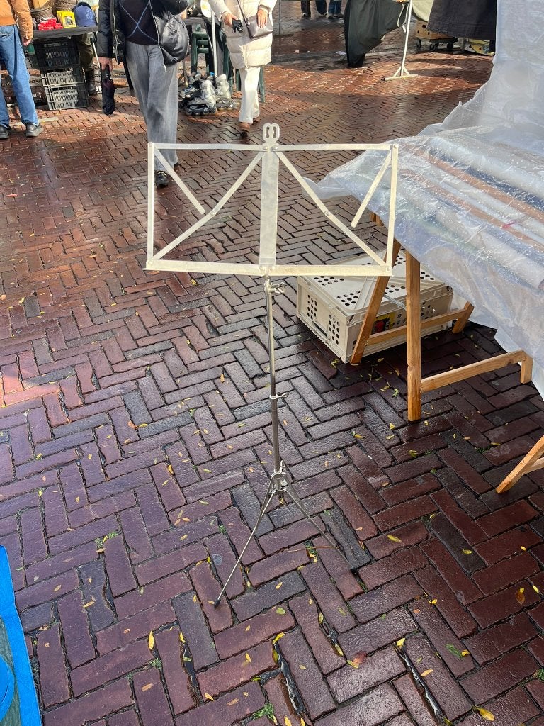 Muziekstandaard, chroom, Muziek en Instrumenten, Ophalen of Verzenden, Gebruikt, Muziekstandaard
