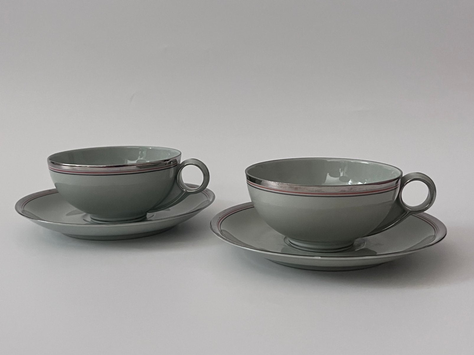 Set van 2 vintage Pirkenhammer kop en schotels ‘40/‘50, Ophalen of Verzenden