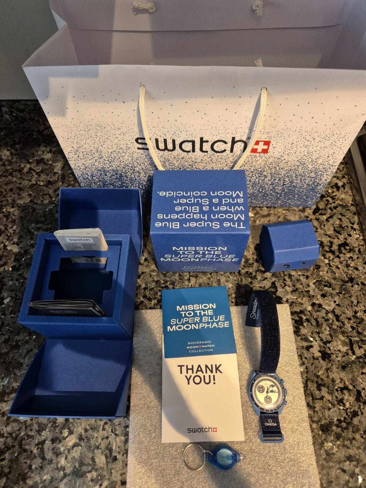 Omega Swatch Super Blue Moon, Ophalen of Verzenden, Nieuw, Kunststof, Omega