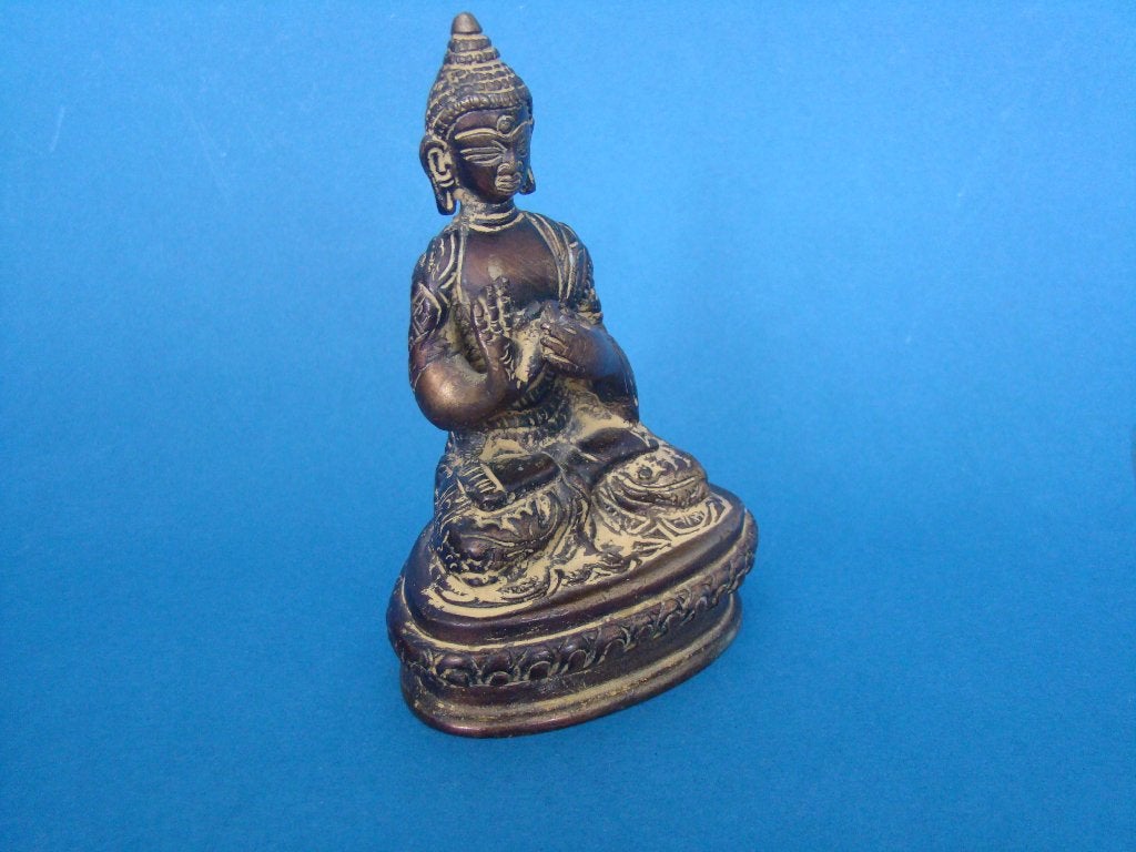 antiek tibetaans bronzen boedha beeldje, Antiek en Kunst, Antiek | Koper en Brons, Ophalen of Verzenden, Brons