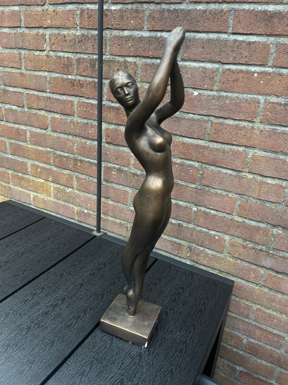 Vintage beeld van vrouw, Austin Productions 1970, Ophalen of Verzenden, Brons, Beeld, Bruin