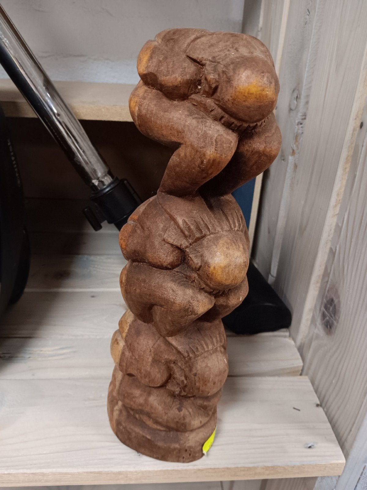 Houten sculptuur van drie apen - Horen, Zien, Zwijgen, Ophalen of Verzenden, 20 - 50 cm, Beeld, Hout