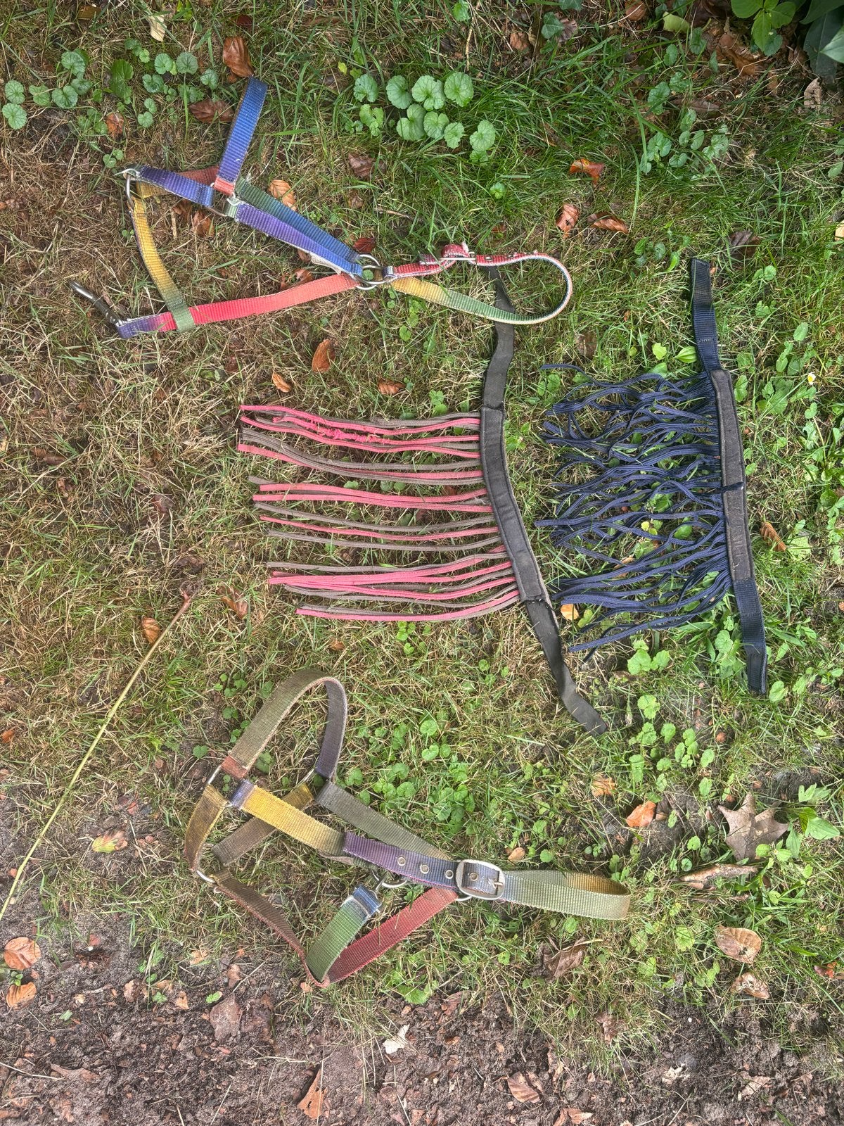 2 halsters + 2 vliegen maskers, Ophalen, Gebruikt