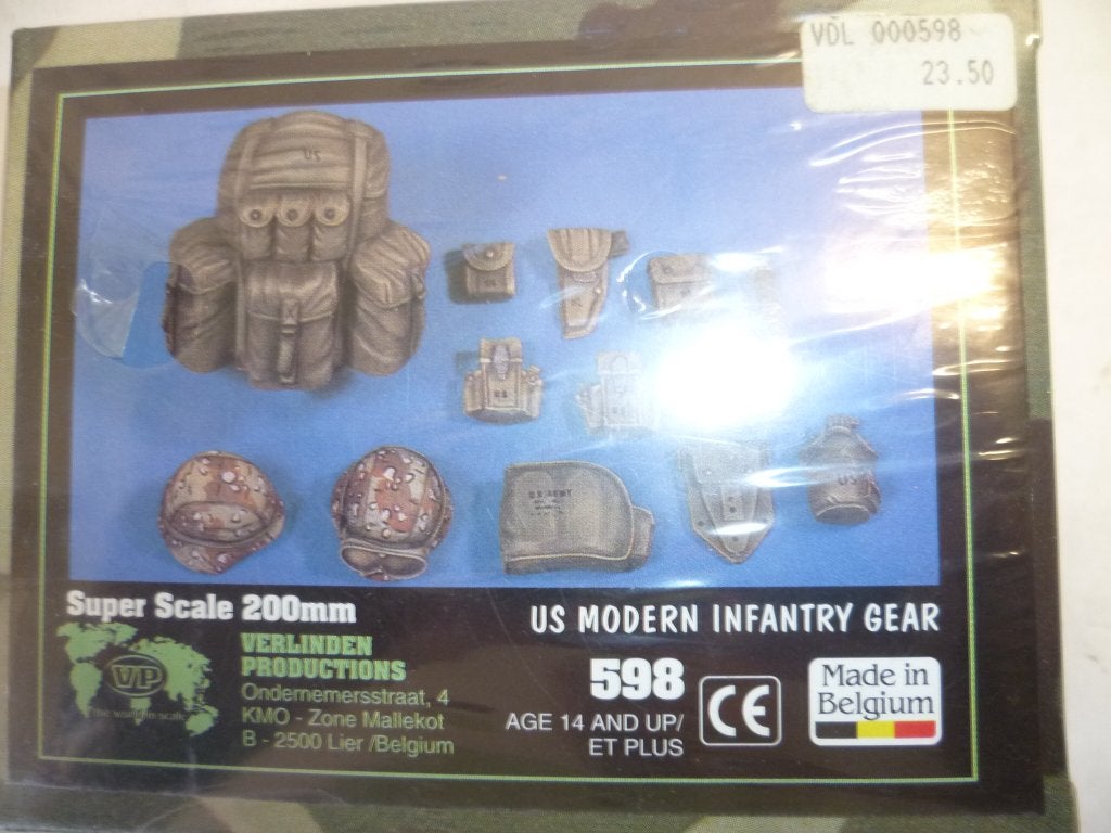 Verlinden 598 200mm Super Scale US Modern Infantry Gear., Ophalen of Verzenden, Nieuw, 1:32 tot 1:50