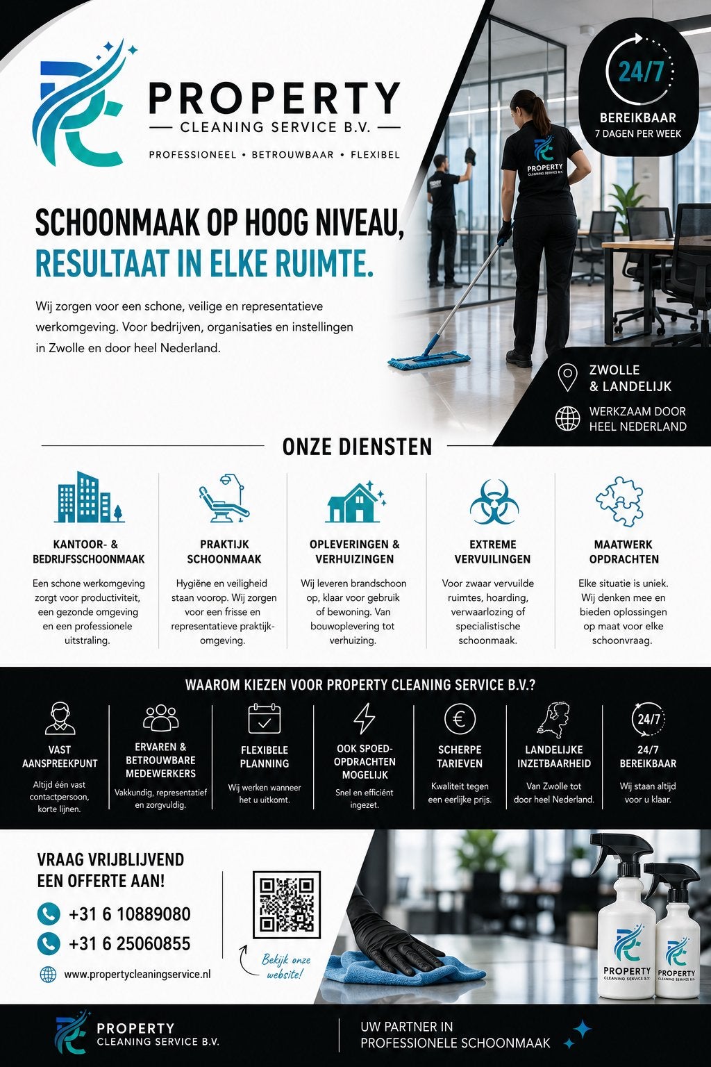 Schoonmaakdiensten / bedrijfsschoonmaak Zwolle, Vacatures, Vacatures | Schoonmaak en Facilitaire diensten, Vanaf 10 jaar, Overige vormen