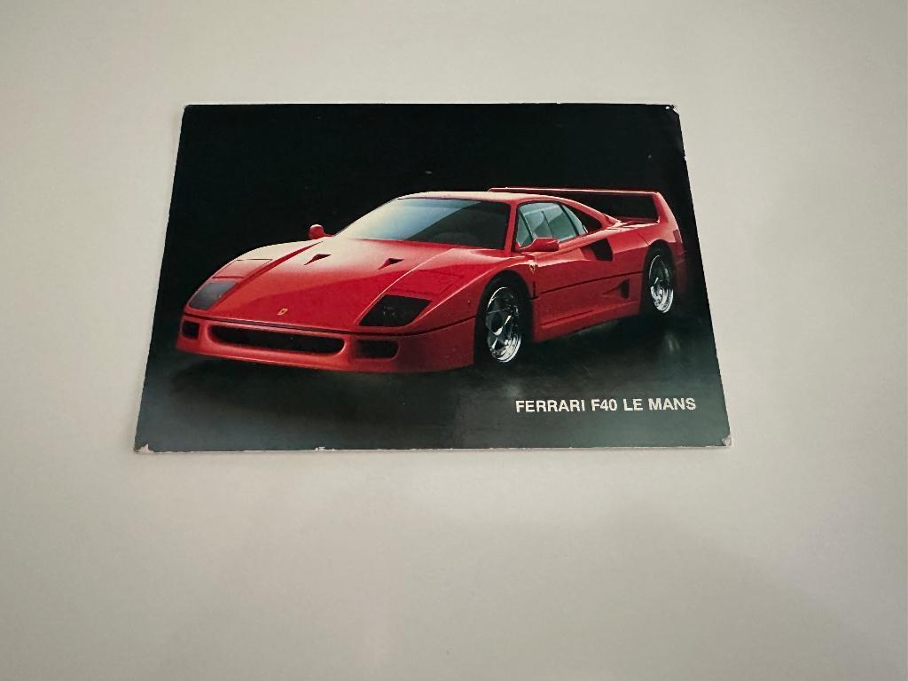 Kaart Ferrari F40 le mans, Verzamelen, Ophalen of Verzenden, 1980 tot heden, Voertuig