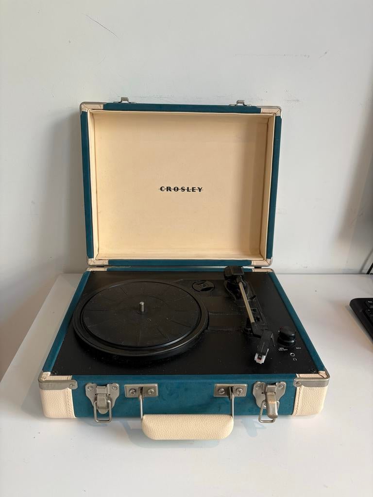 Crosley CR6019A-TL Platenspeler - Turquoise, Overige merken, Gebruikt, Automatisch, Ophalen of Verzenden