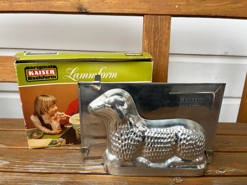 Vintage kaiser bakvorm blik lam W Germany chocolademal, Ophalen of Verzenden