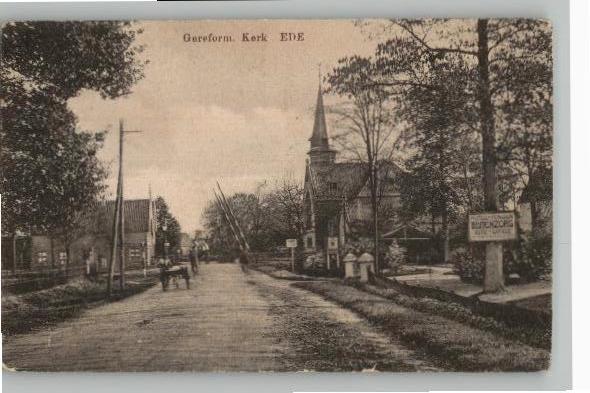 Ede Geref. Kerk met spoorwegovergang, Verzenden, Voor 1920, Gelopen, Gelderland