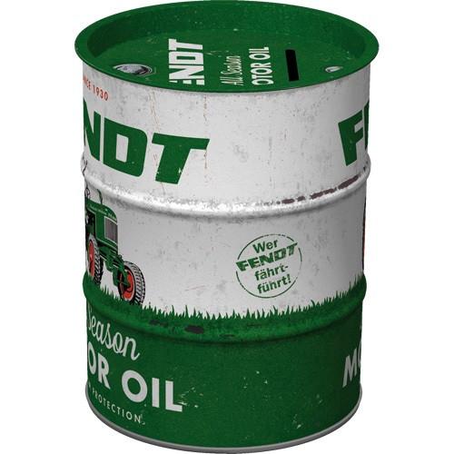 Fendt Tractor motor oil reclame spaarpot van metaal deco, Ophalen of Verzenden, Nieuw, Auto's