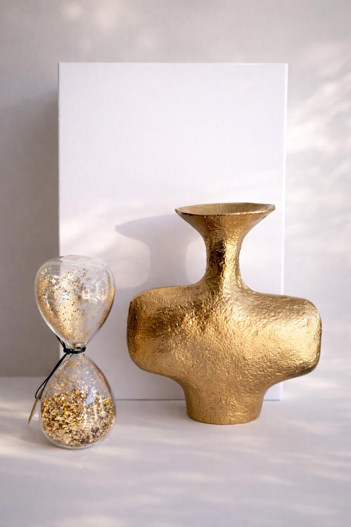 Leuke set vaas en zandloper, Huis en Inrichting, Overige materialen, Overige kleuren, Veens Living, Nieuw