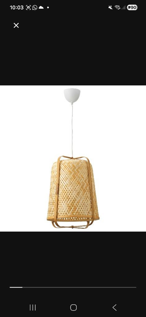 Bamboo hanglamp ikea knixhult, Ophalen of Verzenden, Zo goed als nieuw, Minder dan 50 cm