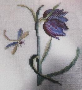 Borduurpatroon   Tulp en Libelle  nr 6018, Verzenden, Nieuw, Handborduren, Patroon