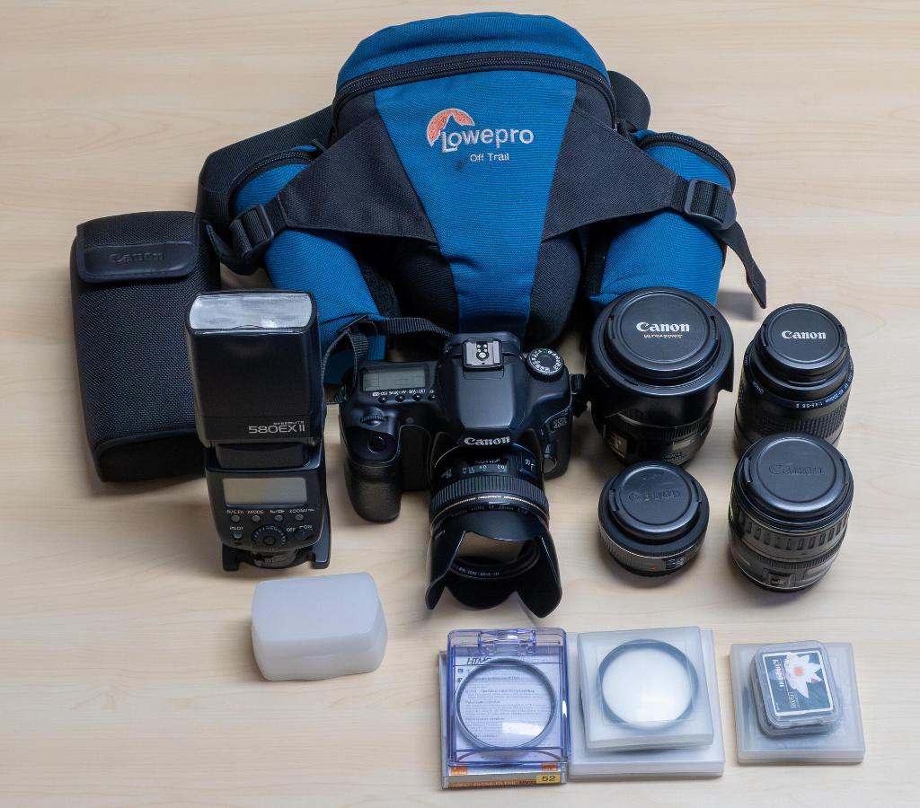 Canon EOS40D set, 580 EX II flitser, prime+zoom lenzen, etc., Gebruikt, Spiegelreflex, Canon, 10 Megapixel