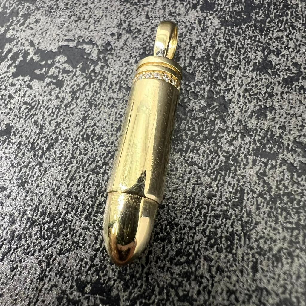 14k gouden kogel hanger prachtig kettinghanger, Ophalen of Verzenden, Nieuw, Goud