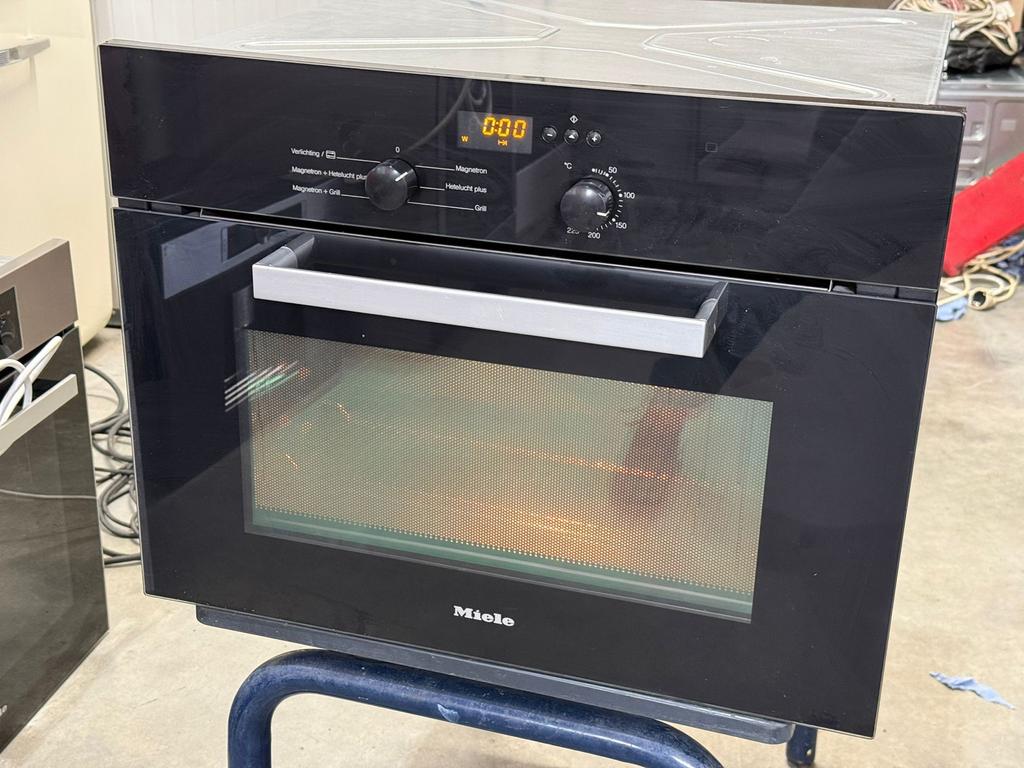 Miele H4022BM Zwart Combimagnetron, Witgoed en Apparatuur, Ovens, Gebruikt, Oven, Hete lucht, Inbouw
