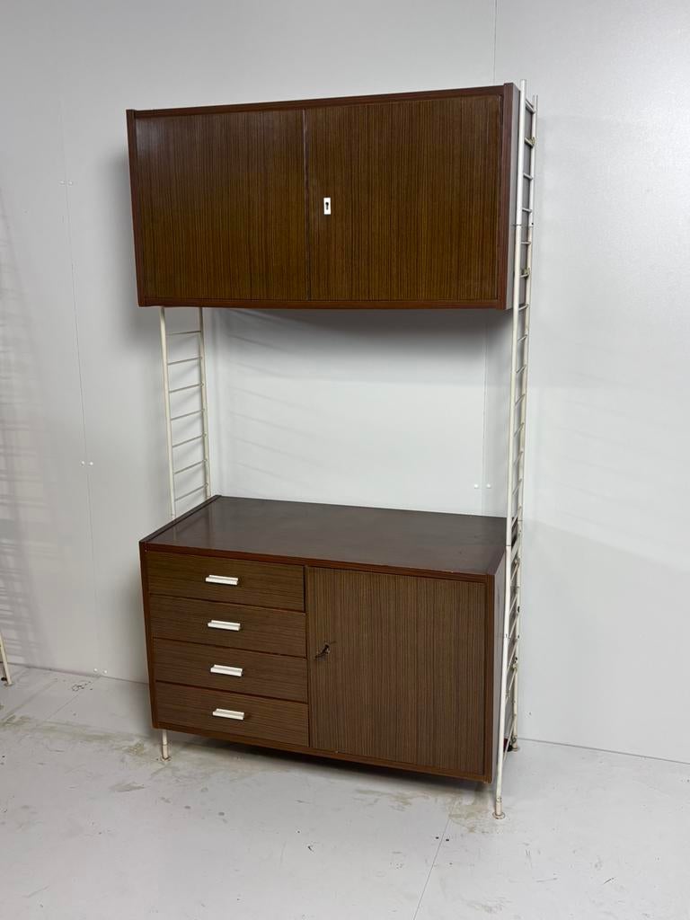 Vintage wandrek kast highboard, Ophalen, Gebruikt, Minder dan 100 cm, 25 tot 50 cm