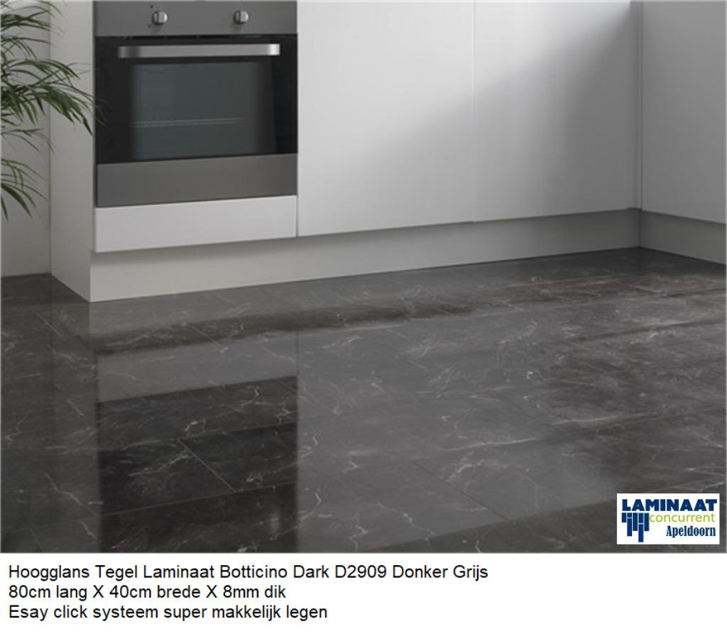 Hoogglans Tegel laminaat Botticino Dark D2909 8mm dik 4V, Huis en Inrichting, Stoffering | Vloerbedekking, Hoogglans tegel laminaat vloeren 80cm X 40cm