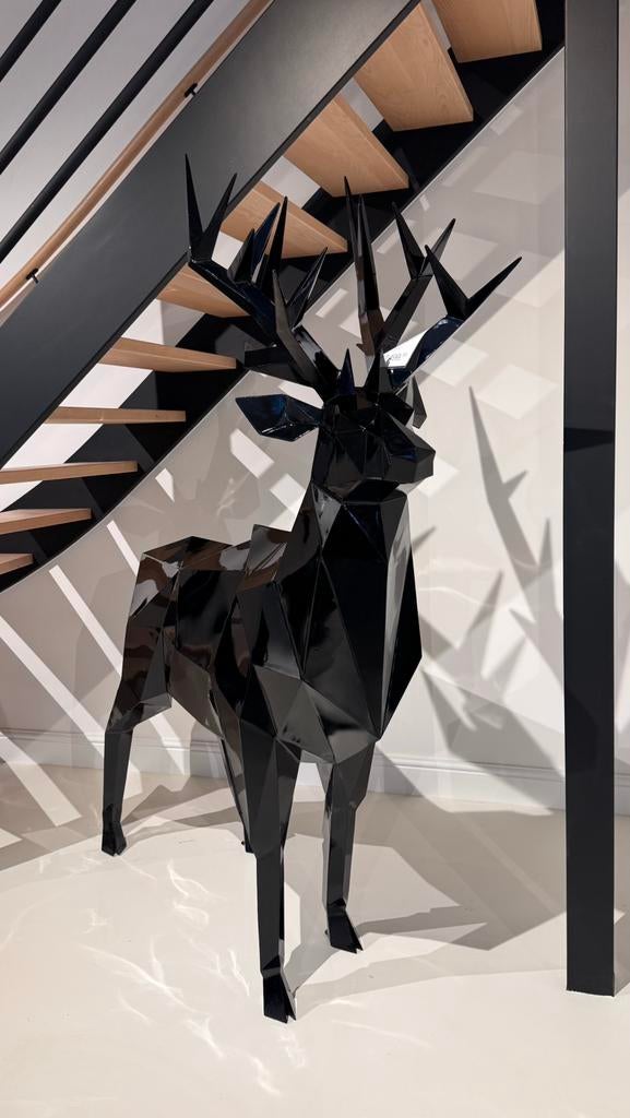 Kerst reindeer hert van zwart hoogglans metaal, Ophalen of Verzenden, Zo goed als nieuw